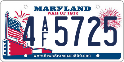 MD license plate 4AF5725