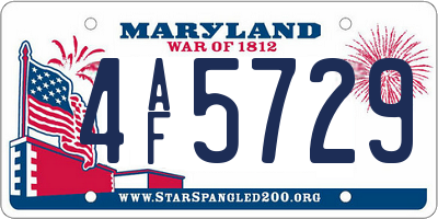 MD license plate 4AF5729