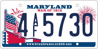 MD license plate 4AF5730