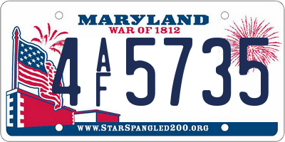 MD license plate 4AF5735