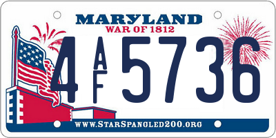 MD license plate 4AF5736