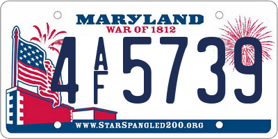 MD license plate 4AF5739