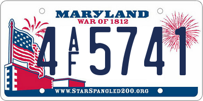 MD license plate 4AF5741