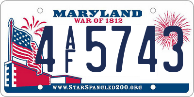MD license plate 4AF5743