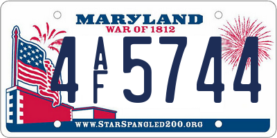 MD license plate 4AF5744