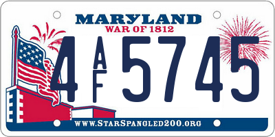 MD license plate 4AF5745