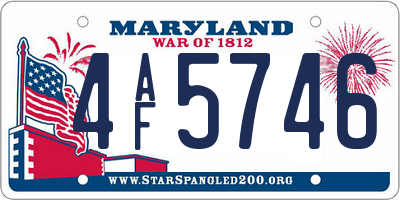 MD license plate 4AF5746