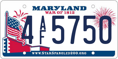 MD license plate 4AF5750