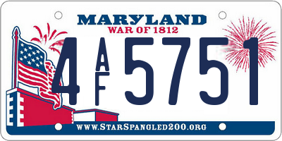 MD license plate 4AF5751