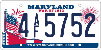 MD license plate 4AF5752