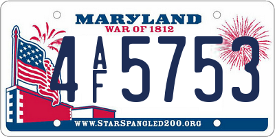 MD license plate 4AF5753