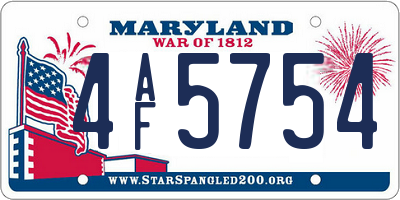 MD license plate 4AF5754
