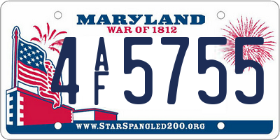 MD license plate 4AF5755