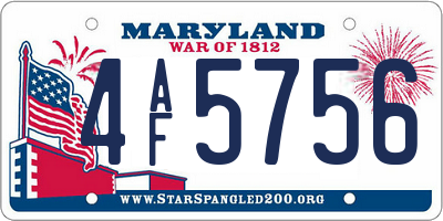 MD license plate 4AF5756