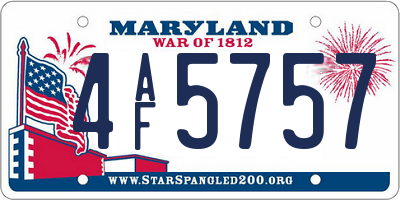 MD license plate 4AF5757