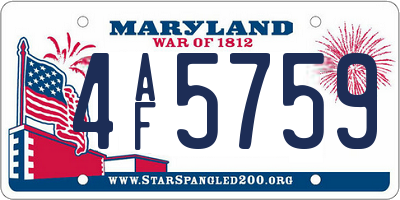 MD license plate 4AF5759
