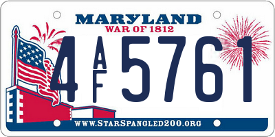 MD license plate 4AF5761