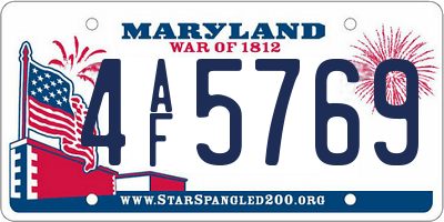 MD license plate 4AF5769