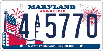 MD license plate 4AF5770