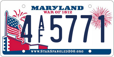 MD license plate 4AF5771