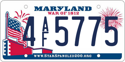 MD license plate 4AF5775