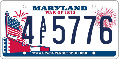 MD license plate 4AF5776
