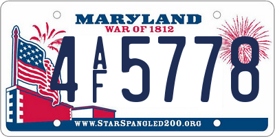 MD license plate 4AF5778