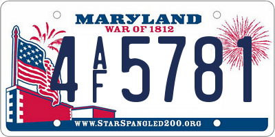 MD license plate 4AF5781