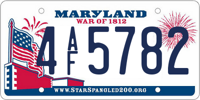 MD license plate 4AF5782