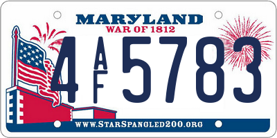 MD license plate 4AF5783