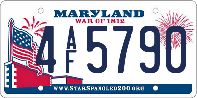 MD license plate 4AF5790