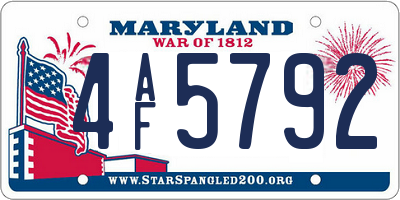 MD license plate 4AF5792