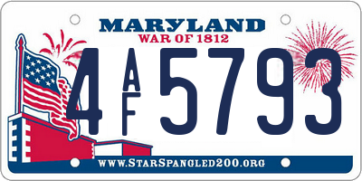 MD license plate 4AF5793