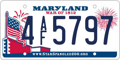 MD license plate 4AF5797