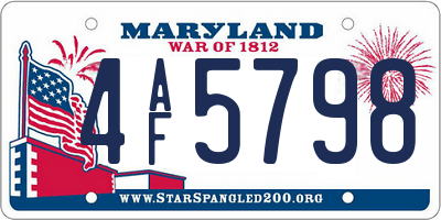 MD license plate 4AF5798