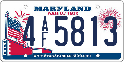 MD license plate 4AF5813