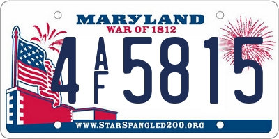MD license plate 4AF5815