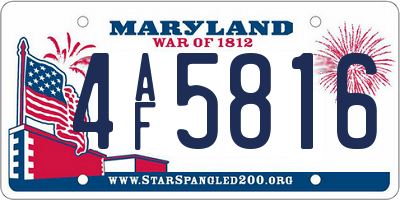 MD license plate 4AF5816