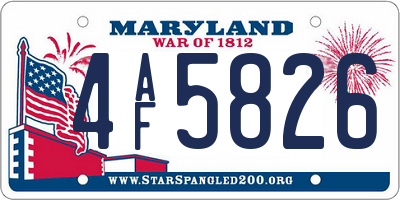 MD license plate 4AF5826
