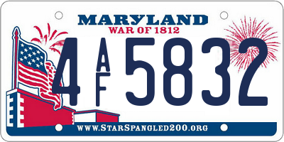 MD license plate 4AF5832