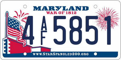MD license plate 4AF5851