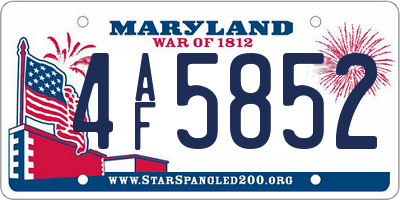 MD license plate 4AF5852