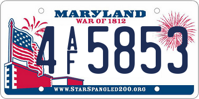 MD license plate 4AF5853