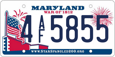 MD license plate 4AF5855