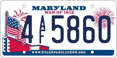 MD license plate 4AF5860