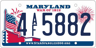 MD license plate 4AF5882