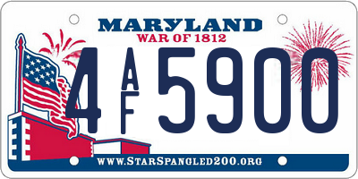 MD license plate 4AF5900