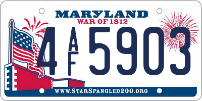 MD license plate 4AF5903