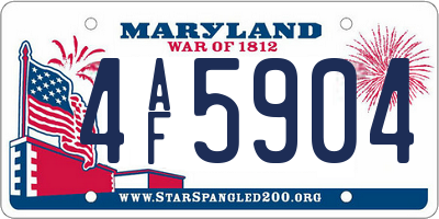 MD license plate 4AF5904