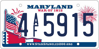 MD license plate 4AF5915